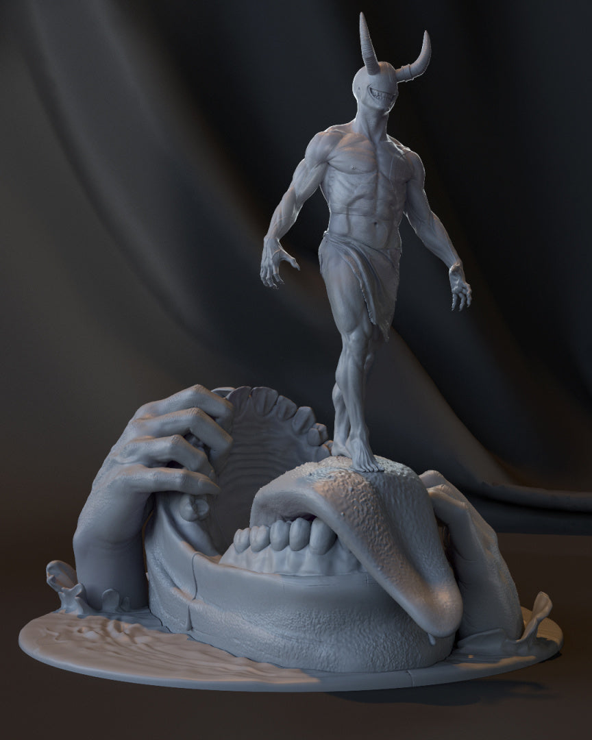 Laughing Demon - by Ethereal Sculpts - Tabletop RPG Miniature - Roleplaying 3D Printed Fantasy Mini