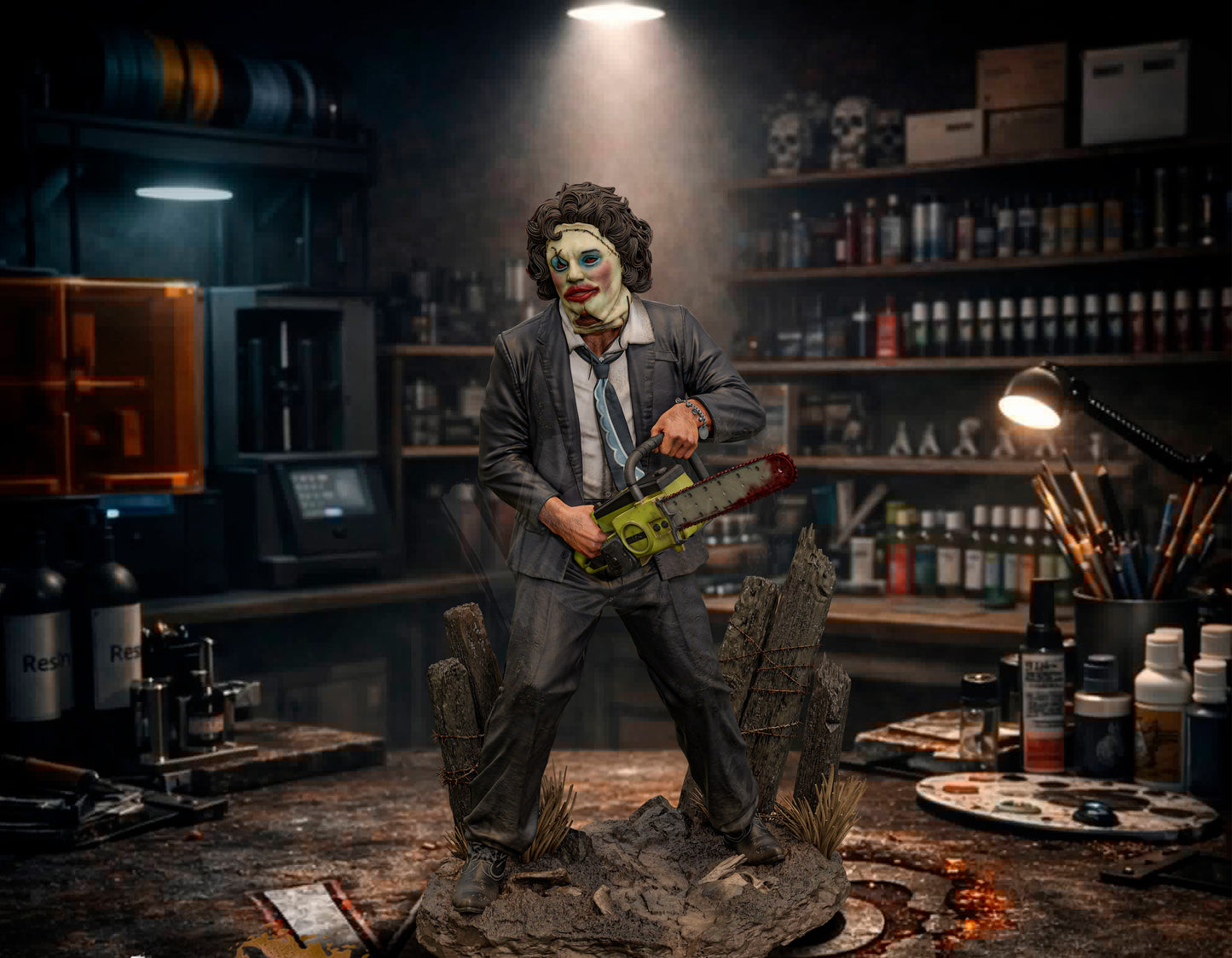 Leatherface Sculpture (75mm to 500mm) - Unassembled/Unpainted/3D Print