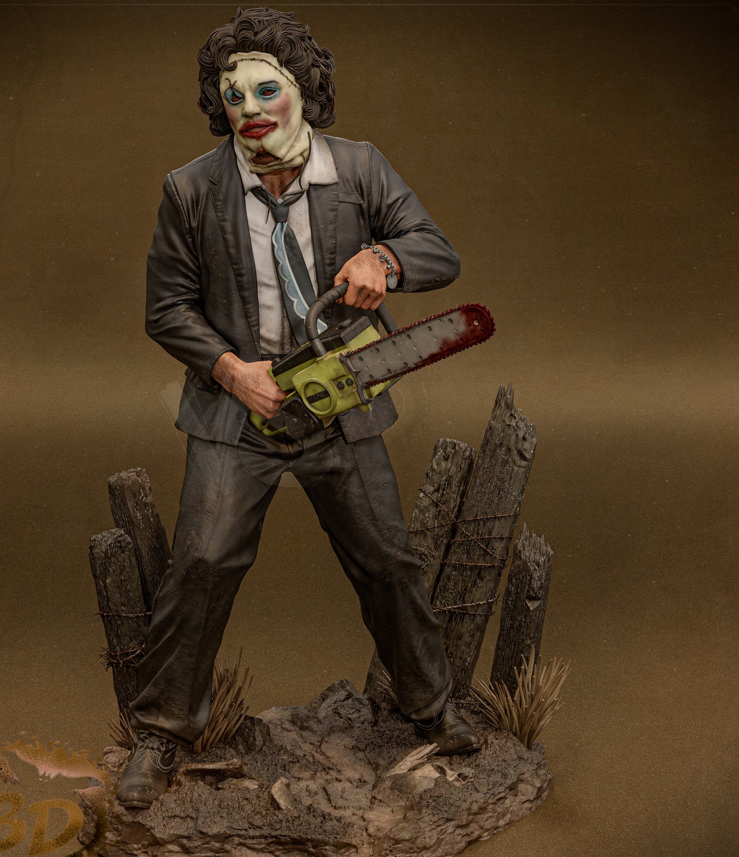 Leatherface Sculpture (75mm to 500mm) - Unassembled/Unpainted/3D Print