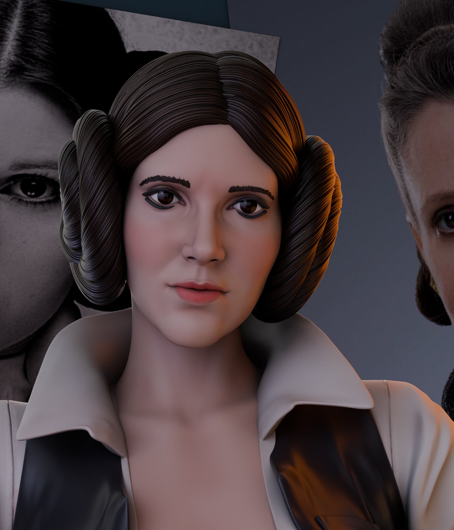 Leia Organa Sculpture (75mm to 500mm) - Unassembled/Unpainted/3D Print