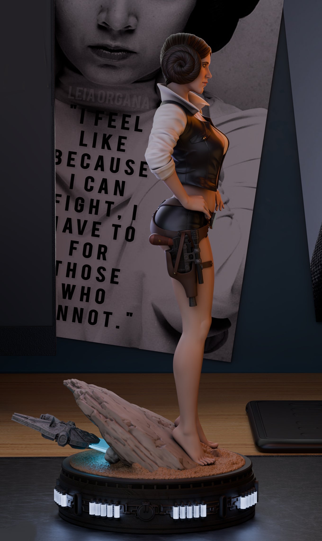 Leia Organa Sculpture (75mm to 500mm) - Unassembled/Unpainted/3D Print