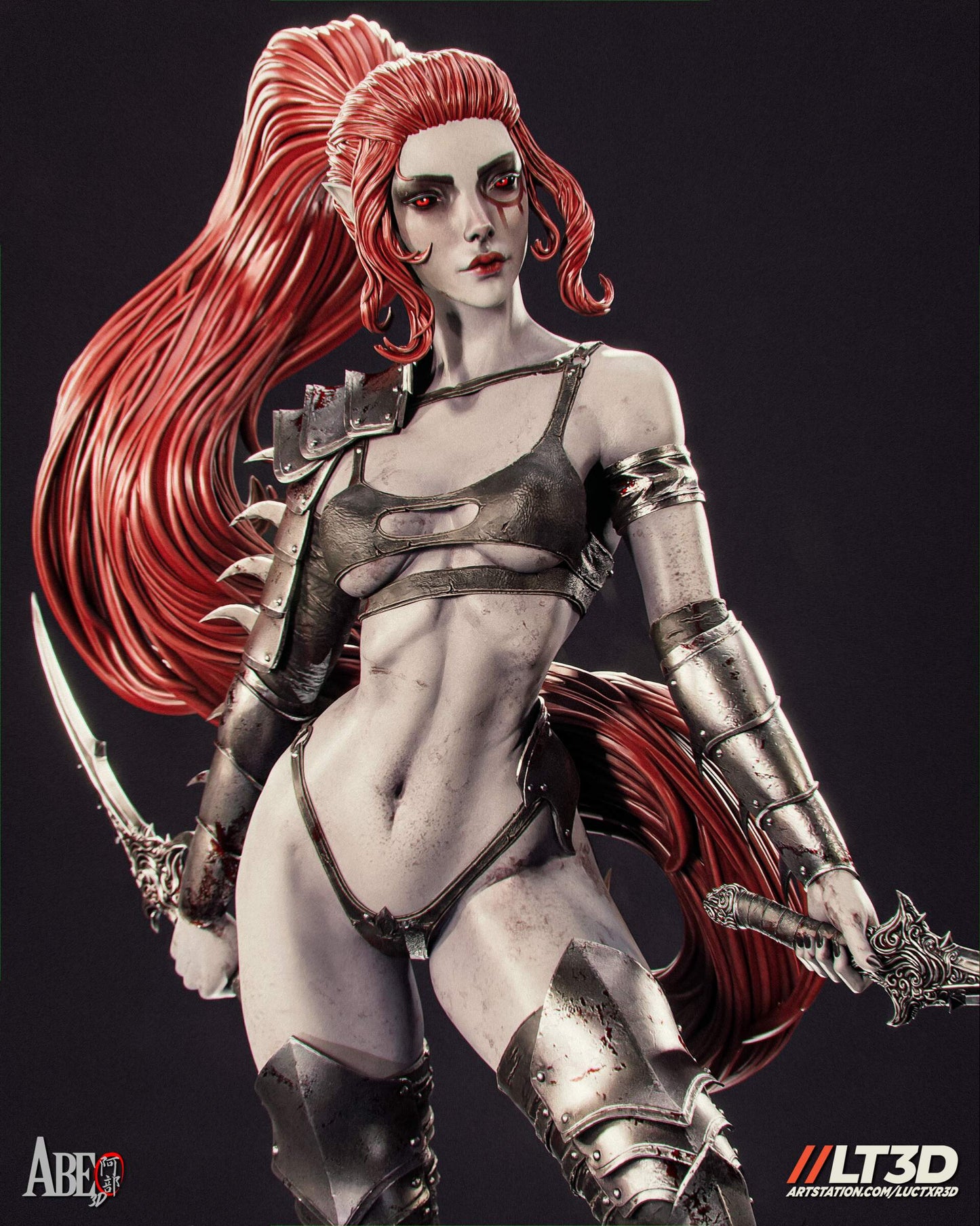 Lythiz - Dark Elf Sculpture (75mm to 500mm) - Unassembled/Unpainted/3D Print