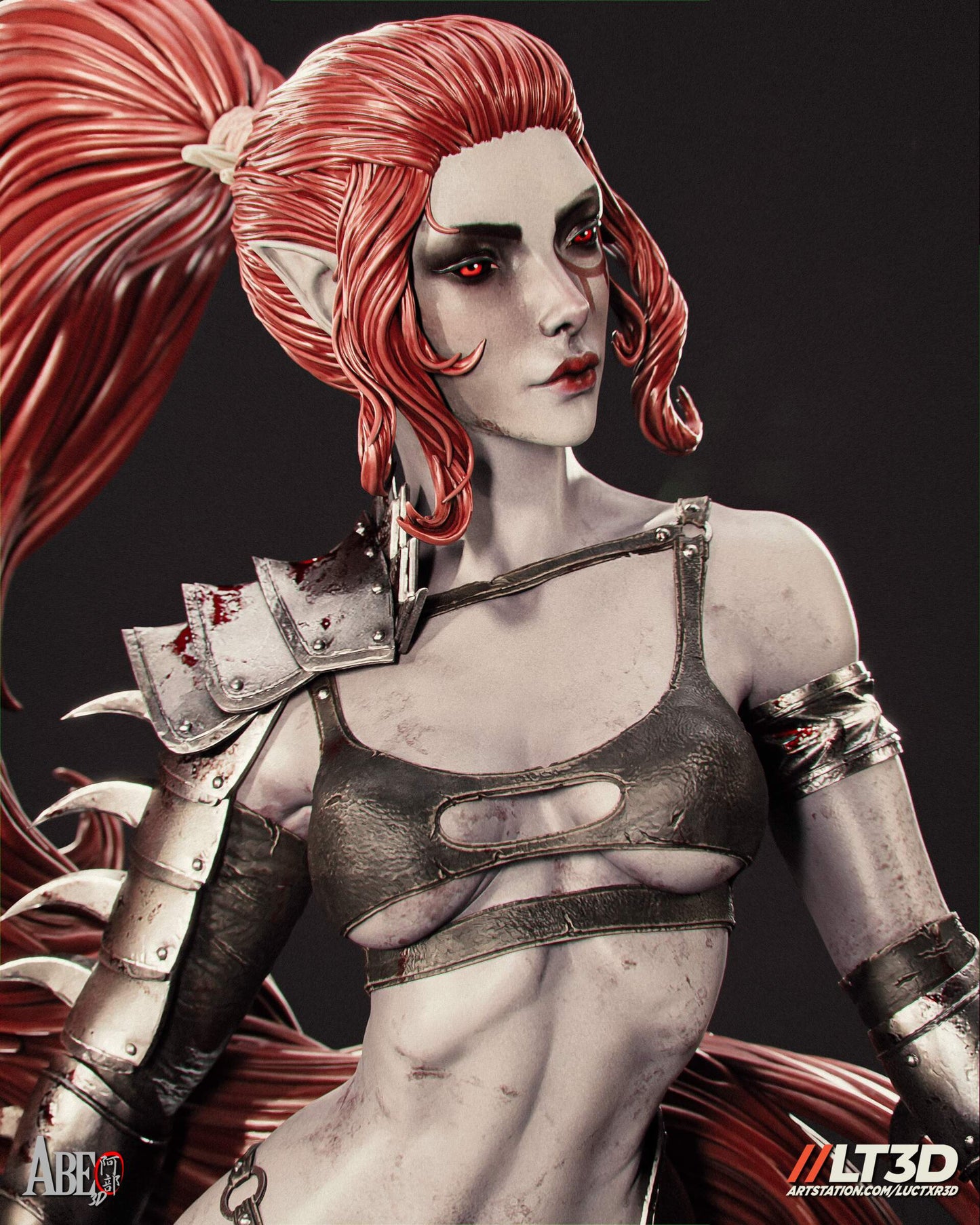 Lythiz - Dark Elf Sculpture (75mm to 500mm) - Unassembled/Unpainted/3D Print