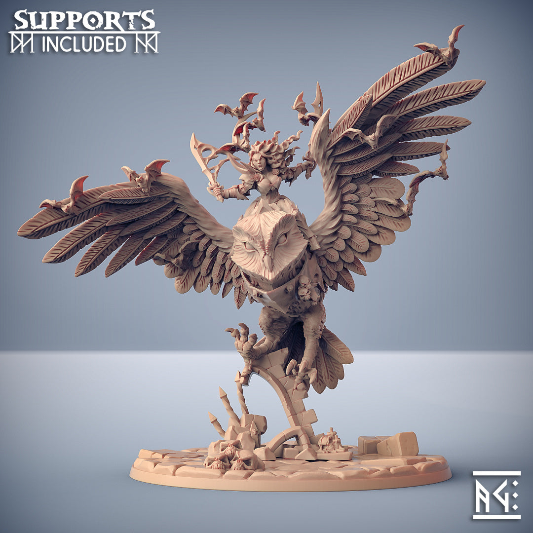 Lenora on Vampiric Barbajiann - Bloodhunt Beast + Hero - by Artisan Guild - Tabletop RPG Miniature - Roleplaying 3D Printed Fantasy Mini