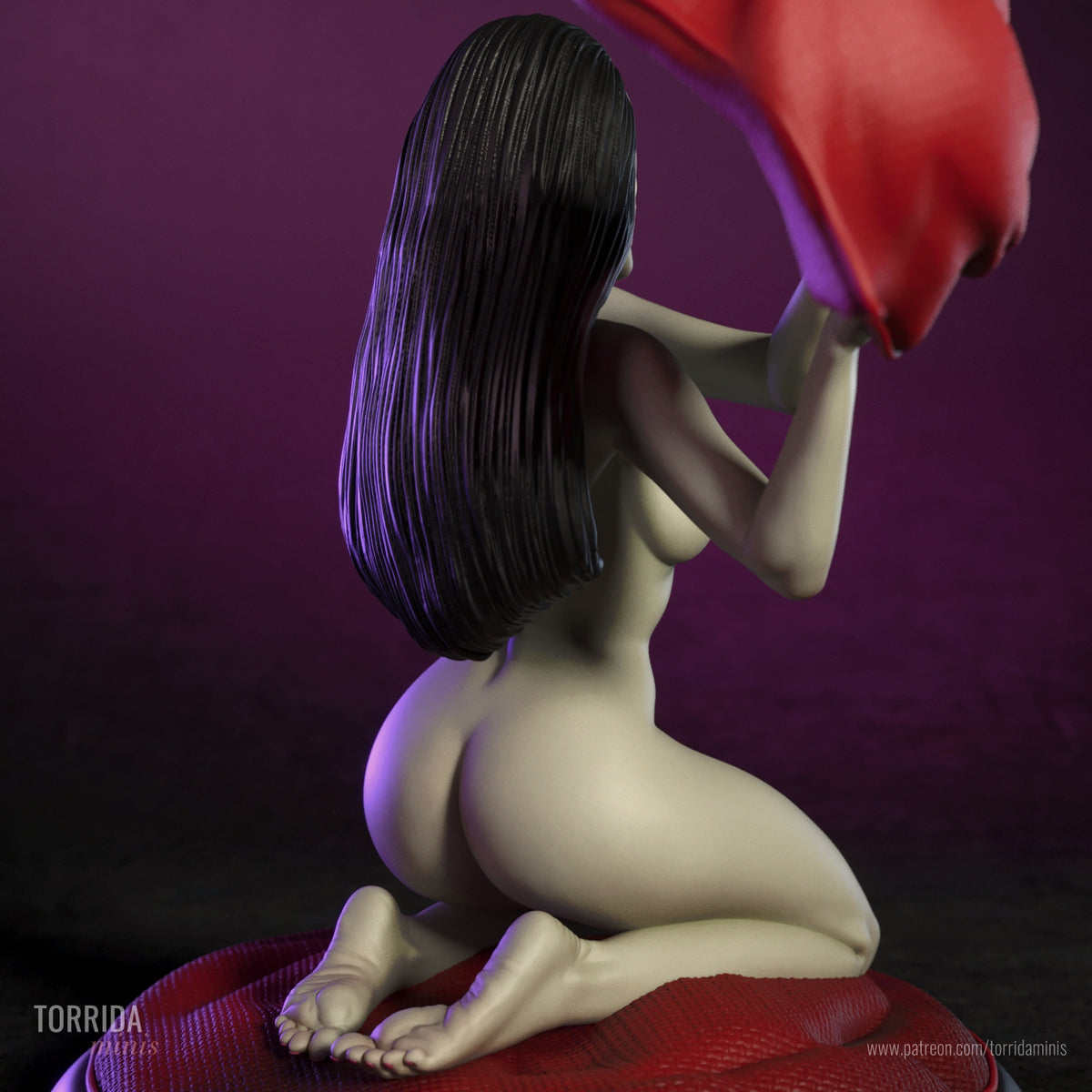 Lily Munster NSFW Sculpture (75mm - 300mm) Unpainted / Unassembled / 3D Printed