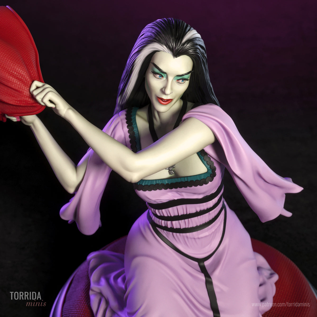 Lily Munster Sculpture (75mm - 300mm) Unpainted / Unassembled / 3D Printed
