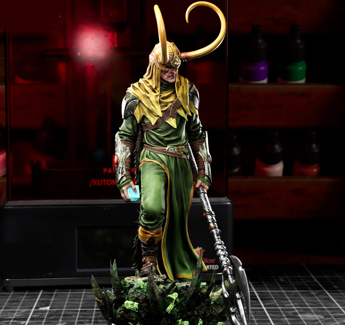 Sculpture de Loki (75 mm à 500 mm) - Non assemblée/Non peinte/Impression 3D