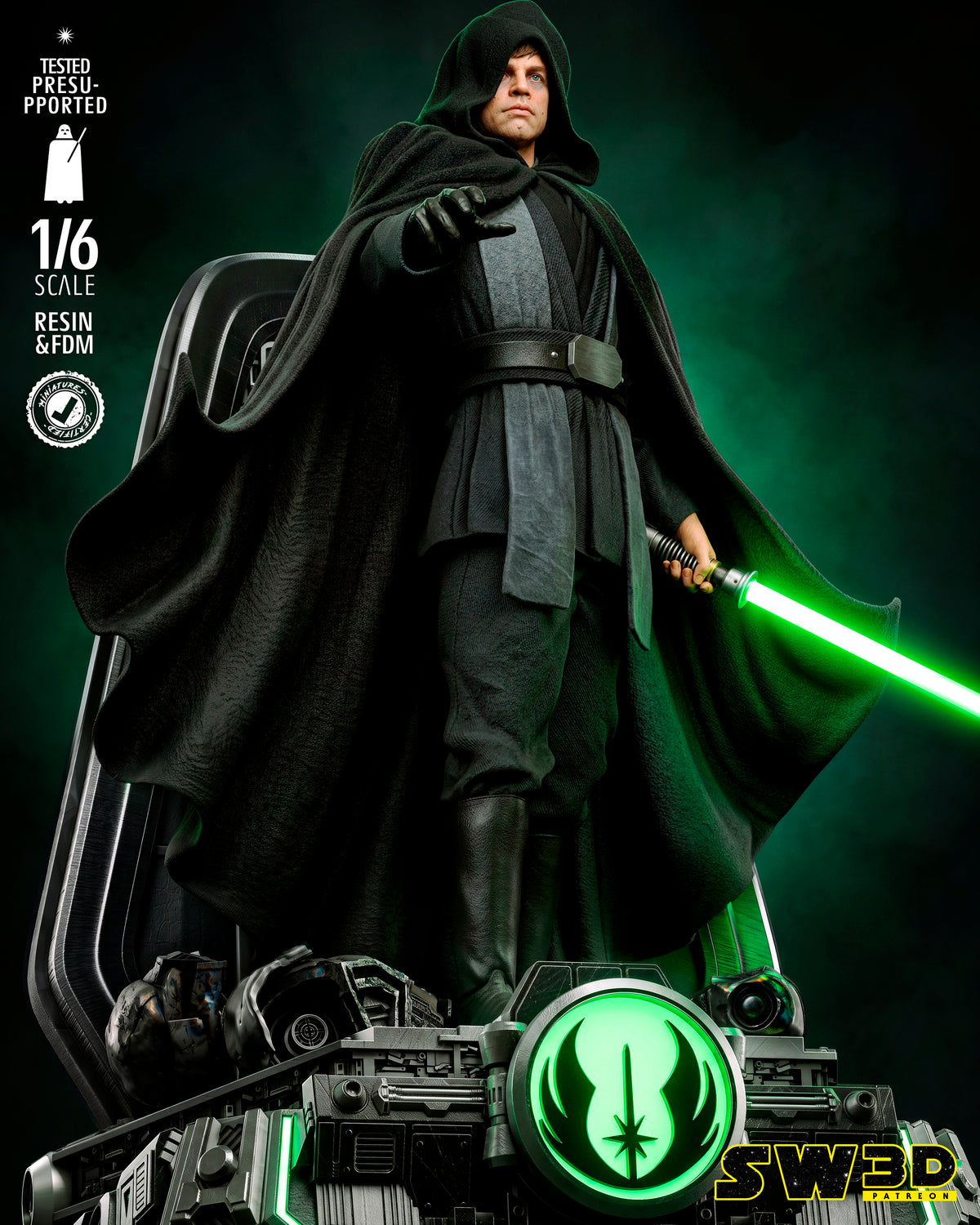 Luke Skywalker Sculpture (75mm to 500mm) - Unassembled/Unpainted/3D Print