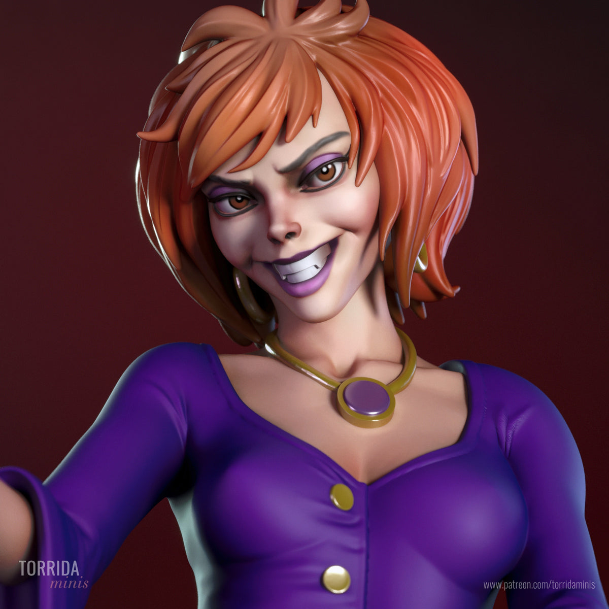 Luna - Sculpture Hex Girls (75 mm à 500 mm) - Non assemblé/Non peint/Impression 3D