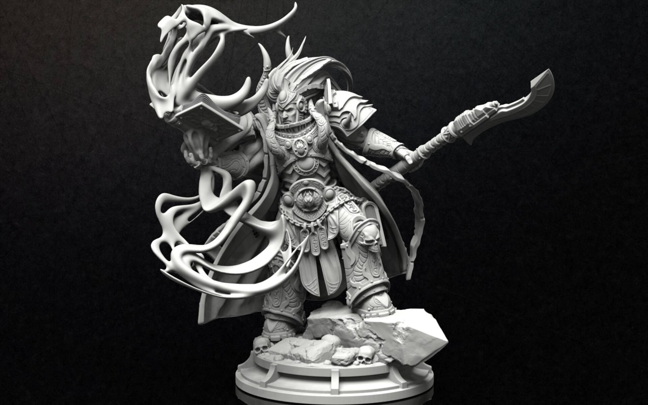 The Magic Knight Statue - by Dungeons and Dragons - Tabletop RPG Miniature - Roleplaying 3D Printed Fantasy Mini