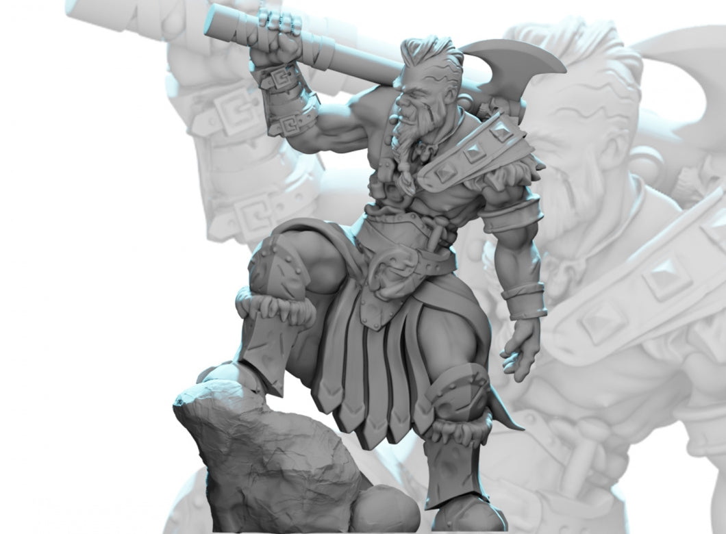 Male Barbarian - Half Orc - by The Lions Tower- Tabletop RPG Miniature - Roleplaying 3D Printed Fantasy Mini