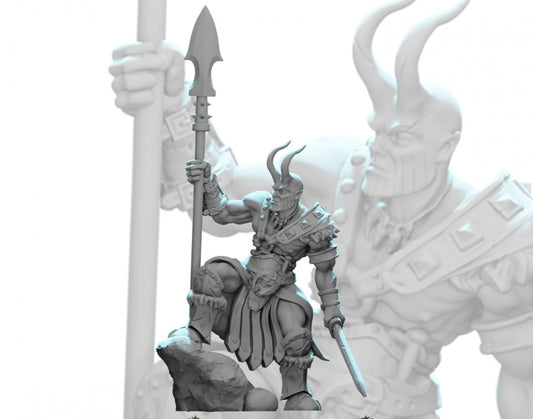 Male Barbarian - Tiefling - by The Lions Tower- Tabletop RPG Miniature - Roleplaying 3D Printed Fantasy Mini