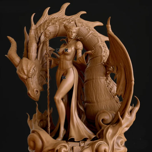Maleficent NSFW Sculpture (75mm - 300mm) Unpainted / Unassembled / 3D Printed
