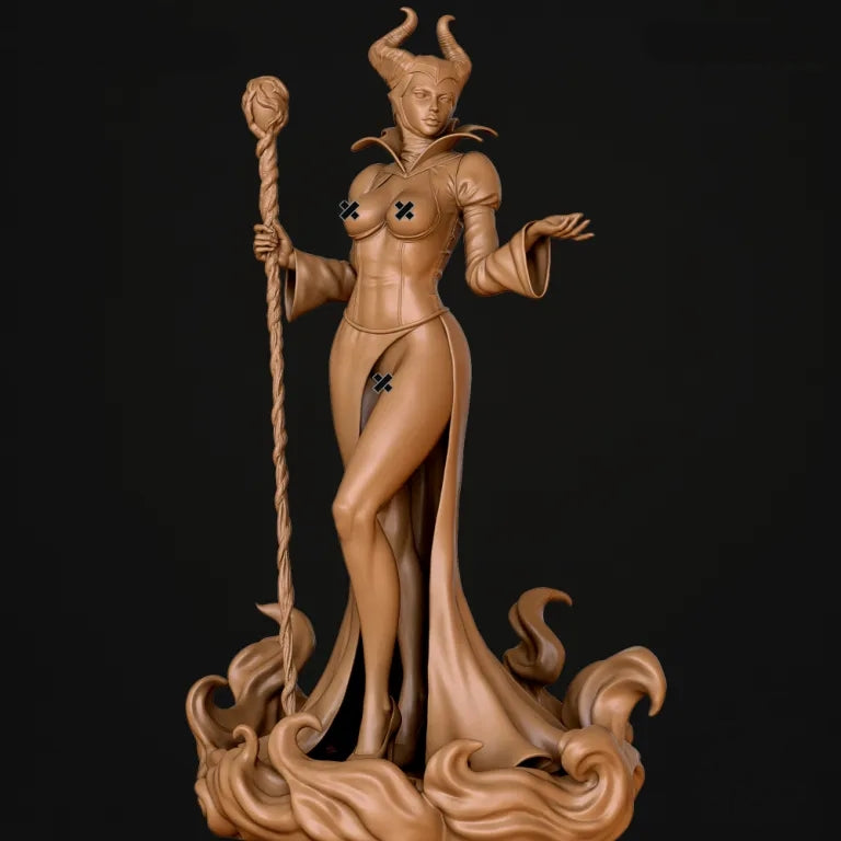 Maleficent NSFW Sculpture (75mm - 300mm) Unpainted / Unassembled / 3D Printed