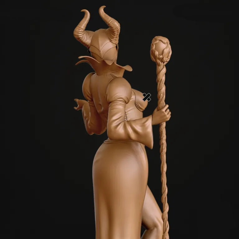 Maleficent NSFW Sculpture (75mm - 300mm) Unpainted / Unassembled / 3D Printed
