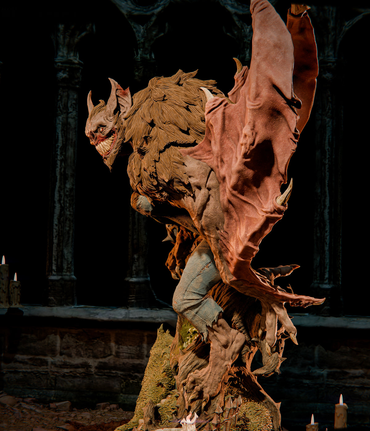 Man-Bat Sculpture(75mm to 500mm) - Unassembled/Unpainted/3D Print