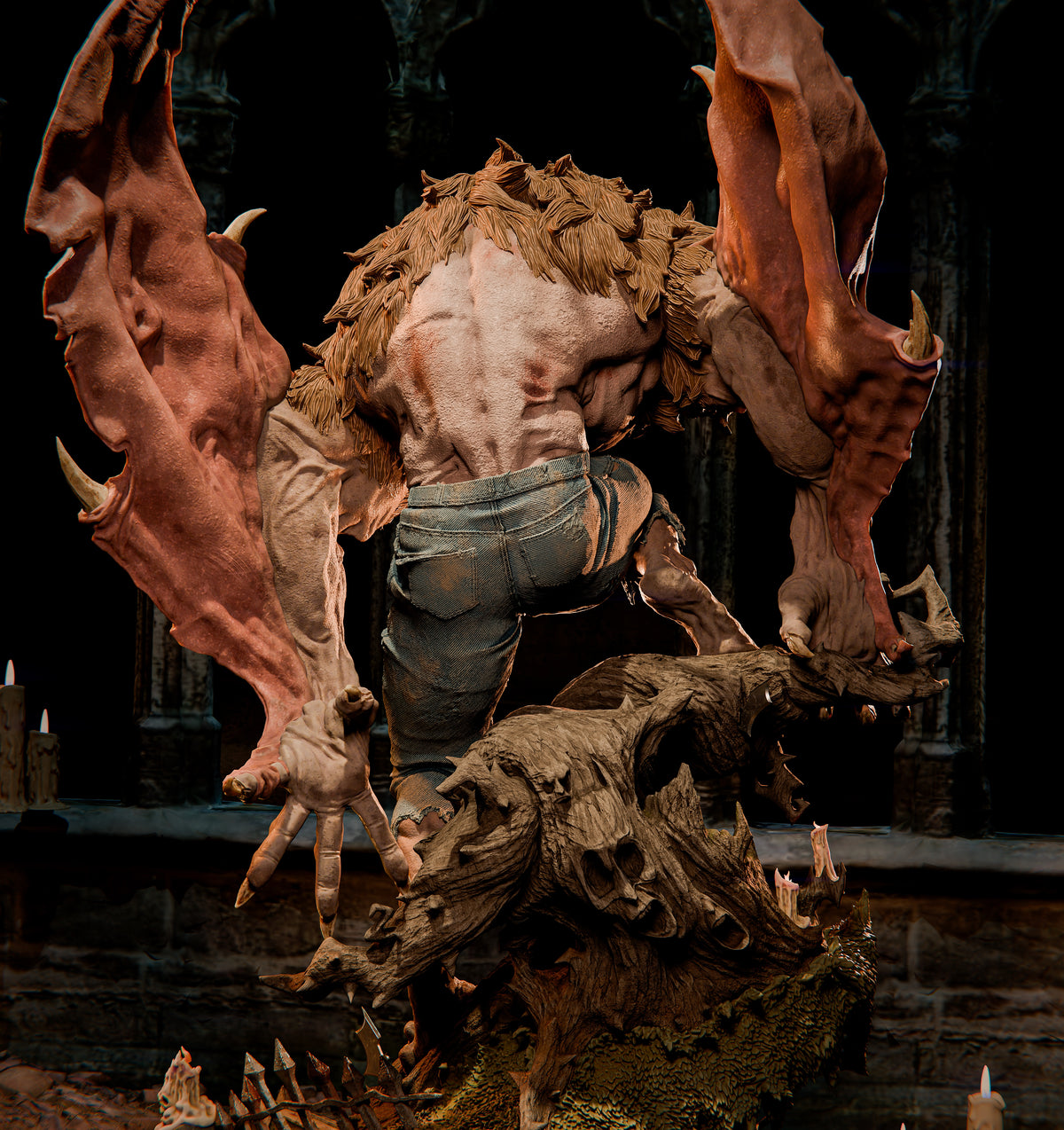 Man-Bat Sculpture(75mm to 500mm) - Unassembled/Unpainted/3D Print