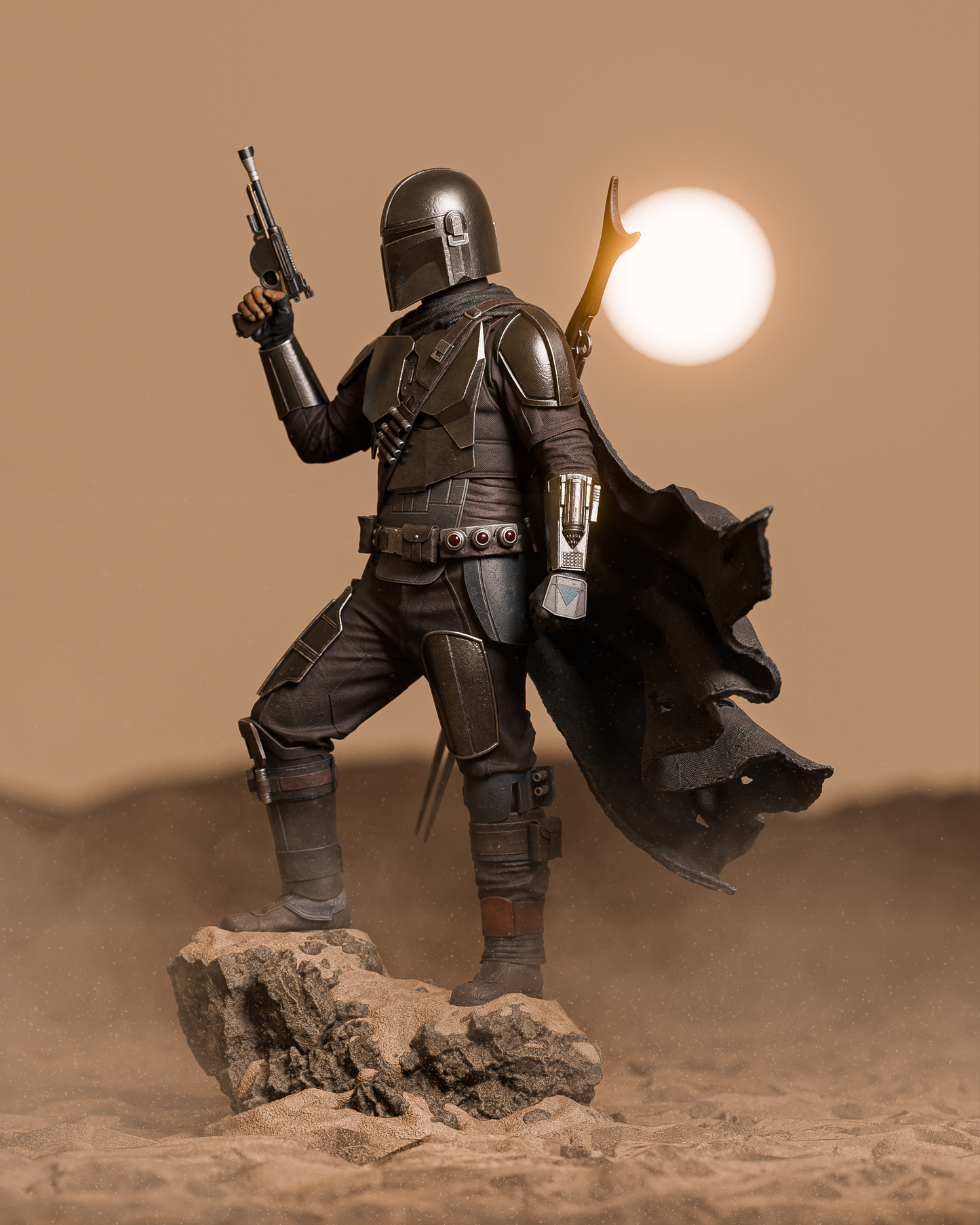The Mandalorian Sculpture (75mm to 500mm) - Unassembled/Unpainted/3D Print