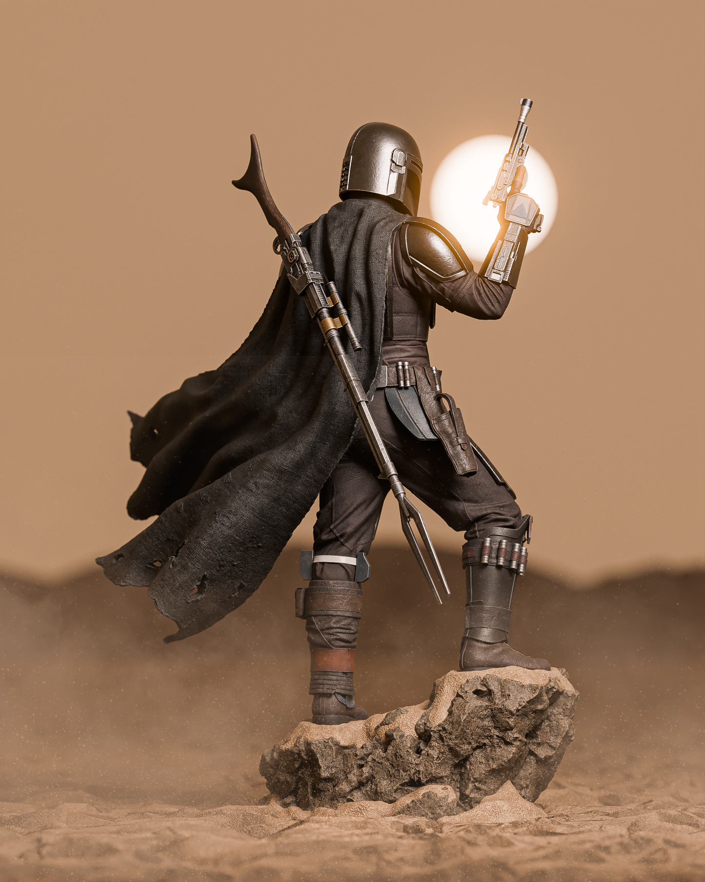 The Mandalorian Sculpture (75mm to 500mm) - Unassembled/Unpainted/3D Print