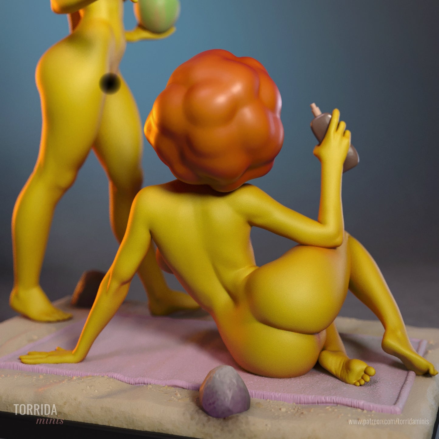 Marge Simpson and Maude Flanders NSFW Diorama (75mm to 500mm) - Unassembled/Unpainted/3D Print