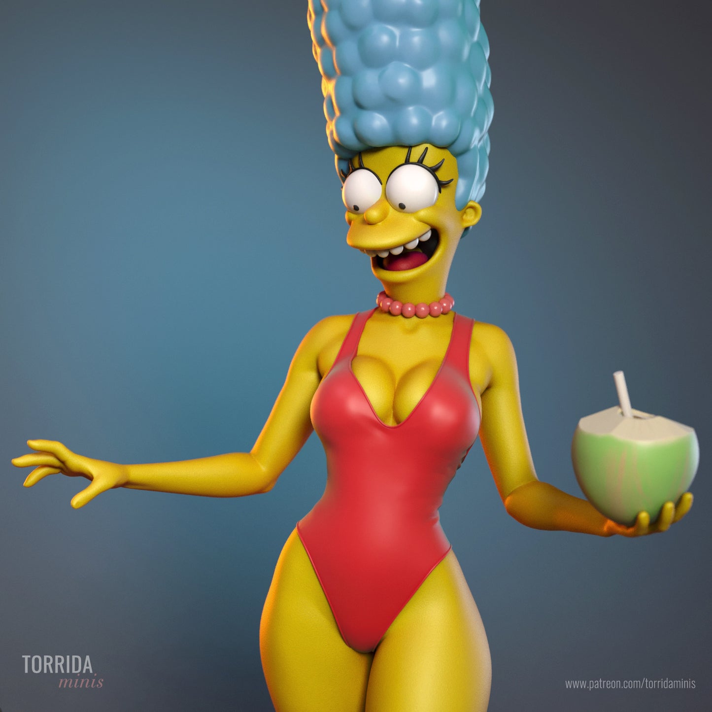 Marge Simpson and Maude Flanders Diorama (75mm to 500mm) - Unassembled/Unpainted/3D Print