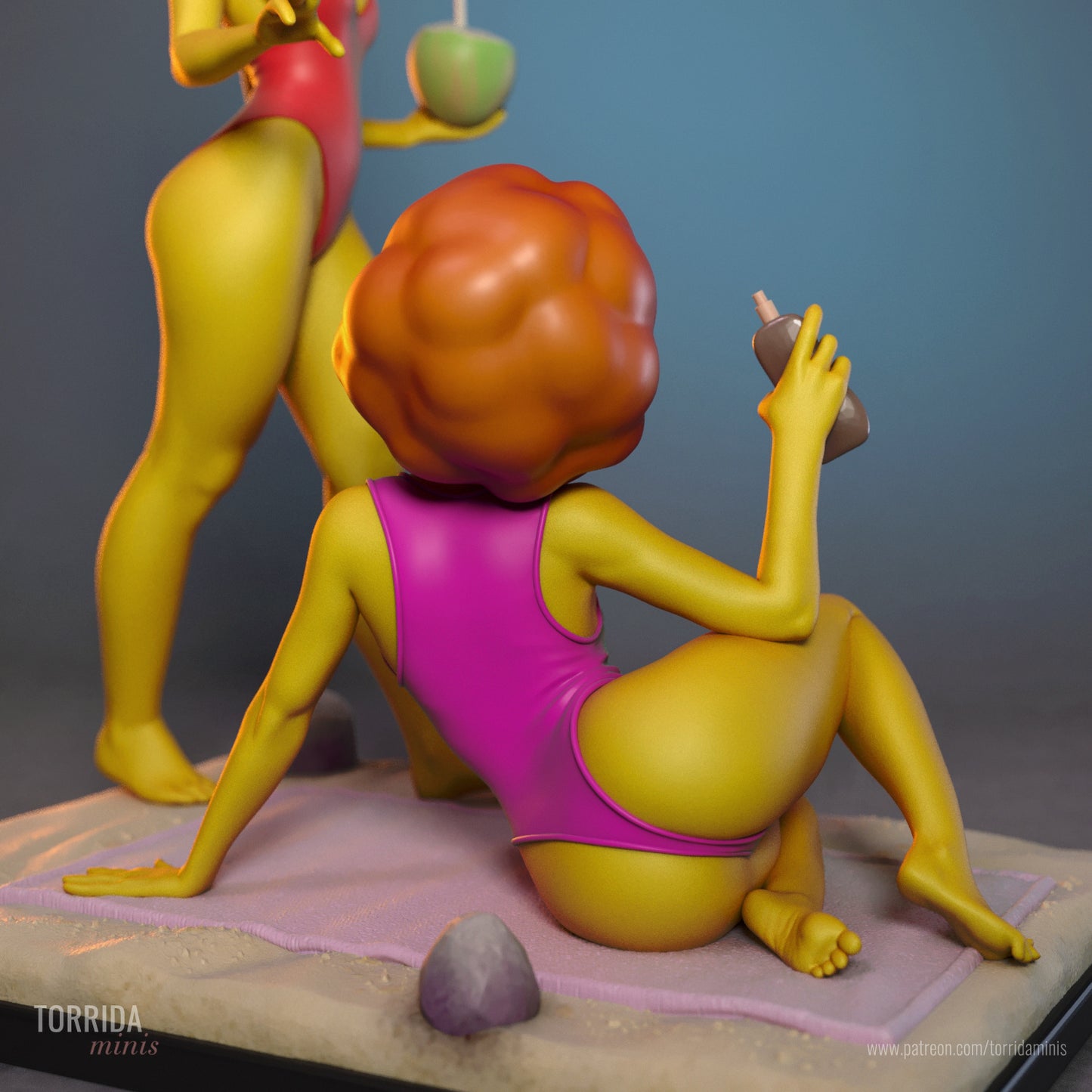 Marge Simpson and Maude Flanders Diorama (75mm to 500mm) - Unassembled/Unpainted/3D Print