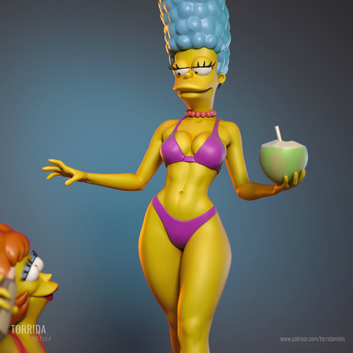 Marge Simpson and Maude Flanders Diorama (75mm to 500mm) - Unassembled/Unpainted/3D Print