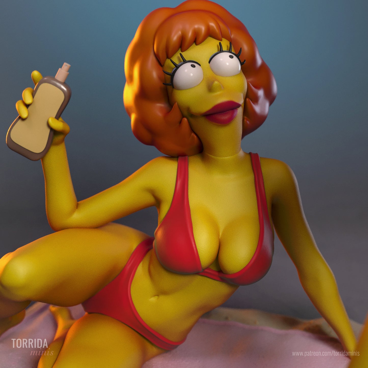 Marge Simpson and Maude Flanders Diorama (75mm to 500mm) - Unassembled/Unpainted/3D Print