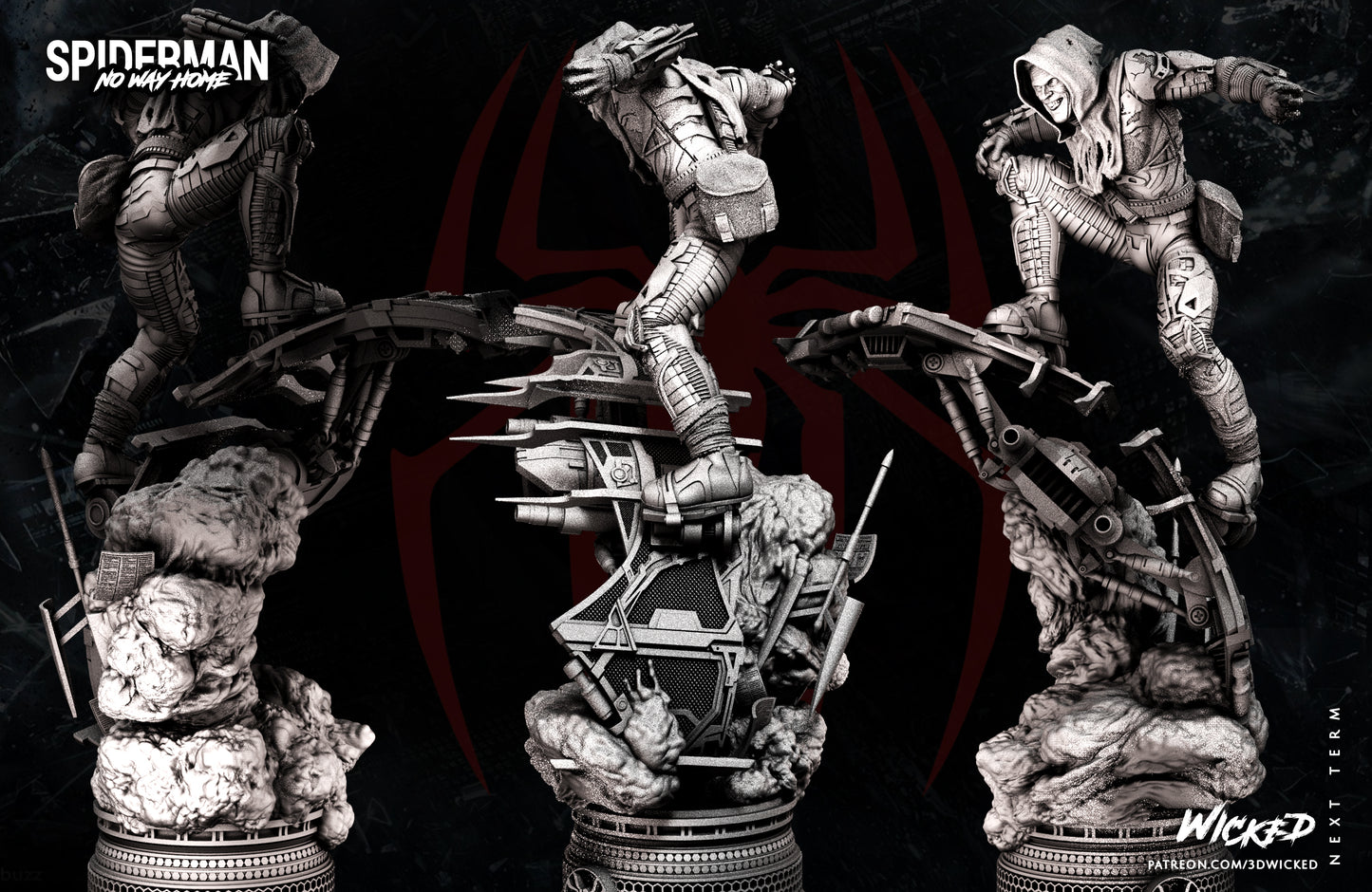 The Green Goblin Statue - Marvel Universe - by Wicked 3D- Tabletop RPG Miniature - Roleplaying 3D Printed Fantasy Mini