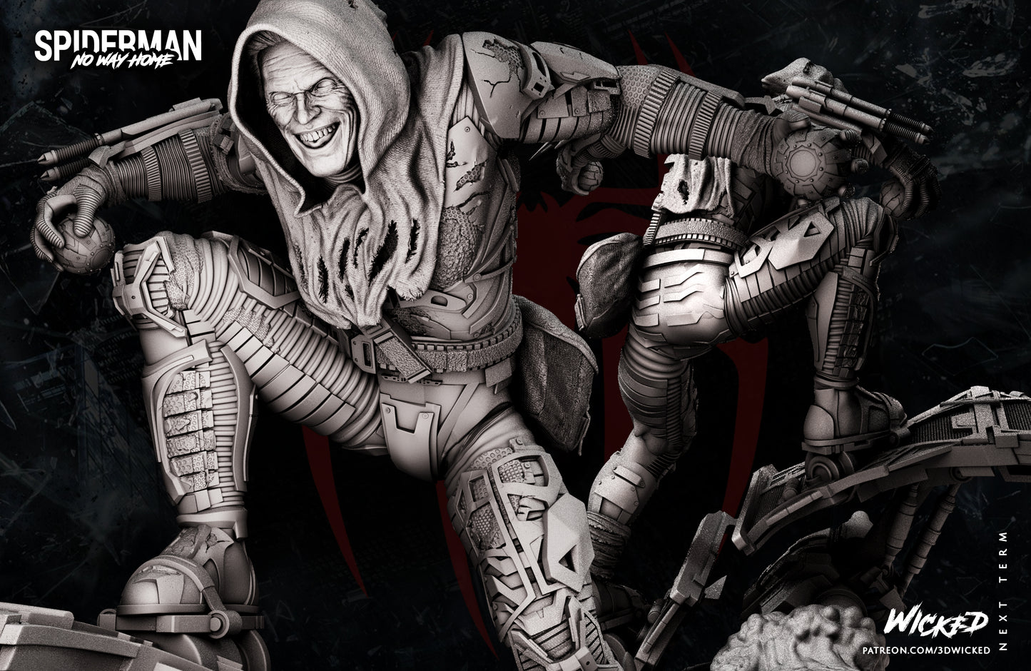 The Green Goblin Statue - Marvel Universe - by Wicked 3D- Tabletop RPG Miniature - Roleplaying 3D Printed Fantasy Mini