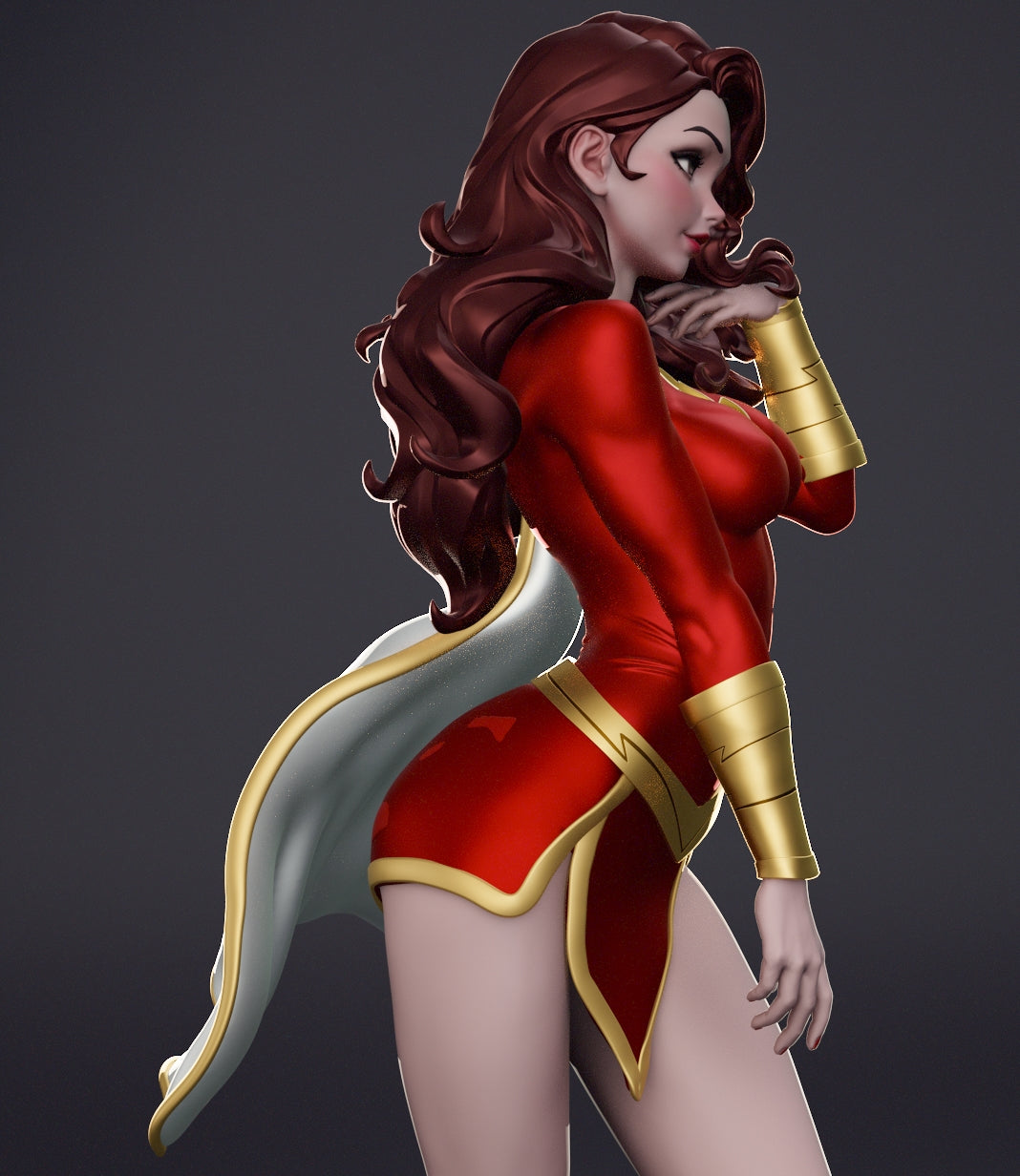 Mary Marvel Sculpture (75mm to 500mm) - Unassembled/Unpainted/3D Print