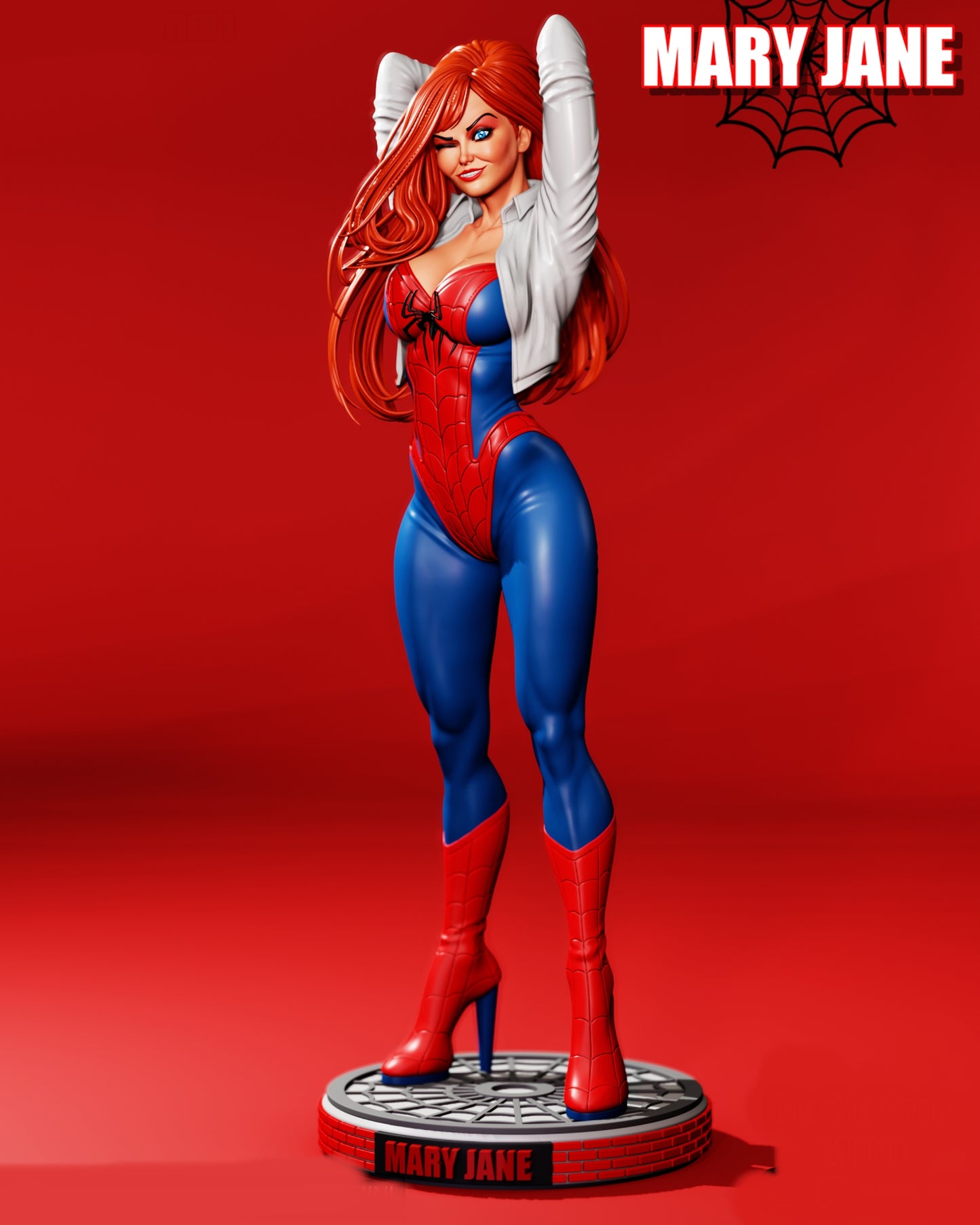 Mary Jane Watson SFW/NSFW Sculpture (75mm to 500mm) - Unassembled/Unpainted/3D Print
