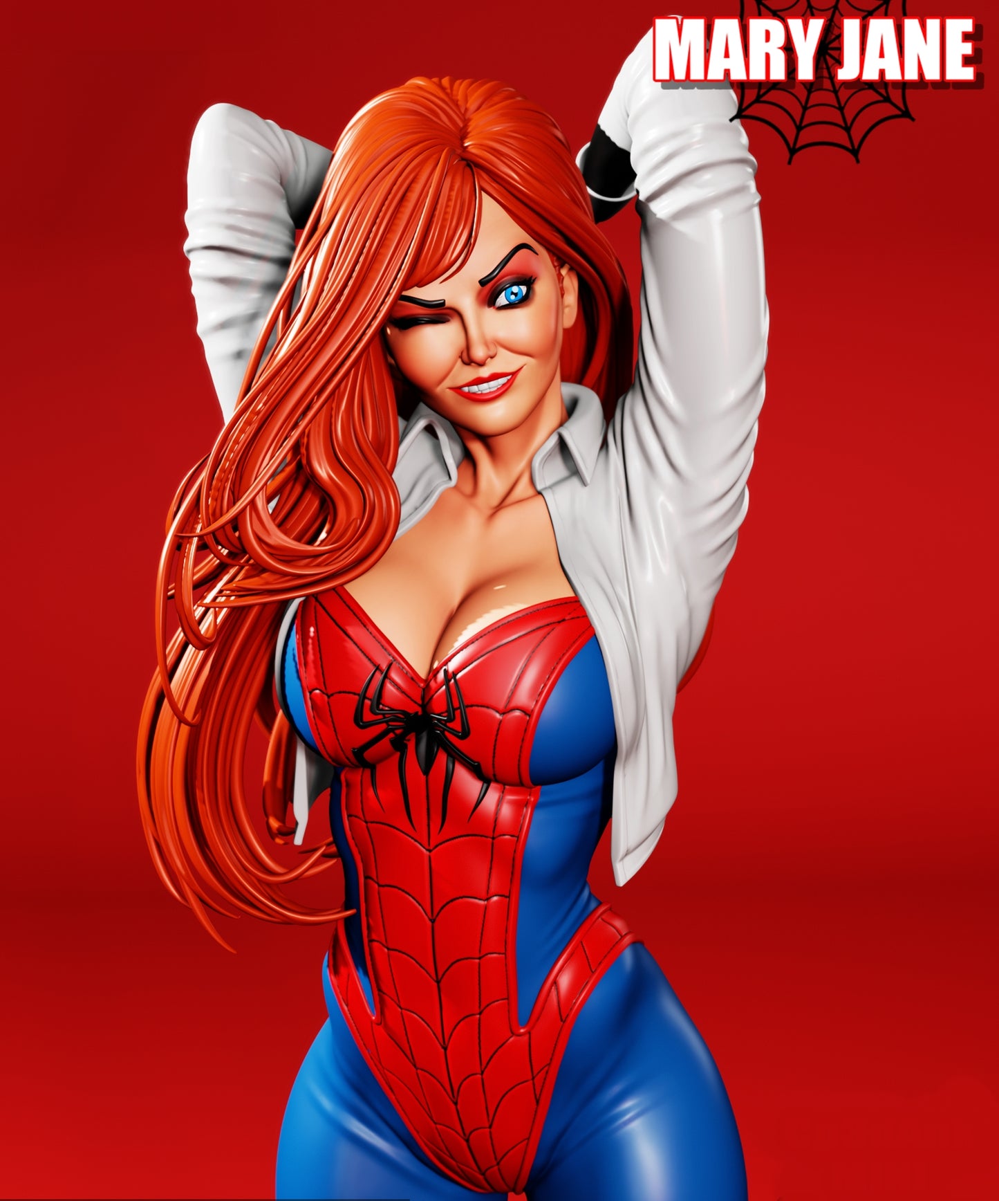 Mary Jane Watson SFW/NSFW Sculpture (75mm to 500mm) - Unassembled/Unpainted/3D Print