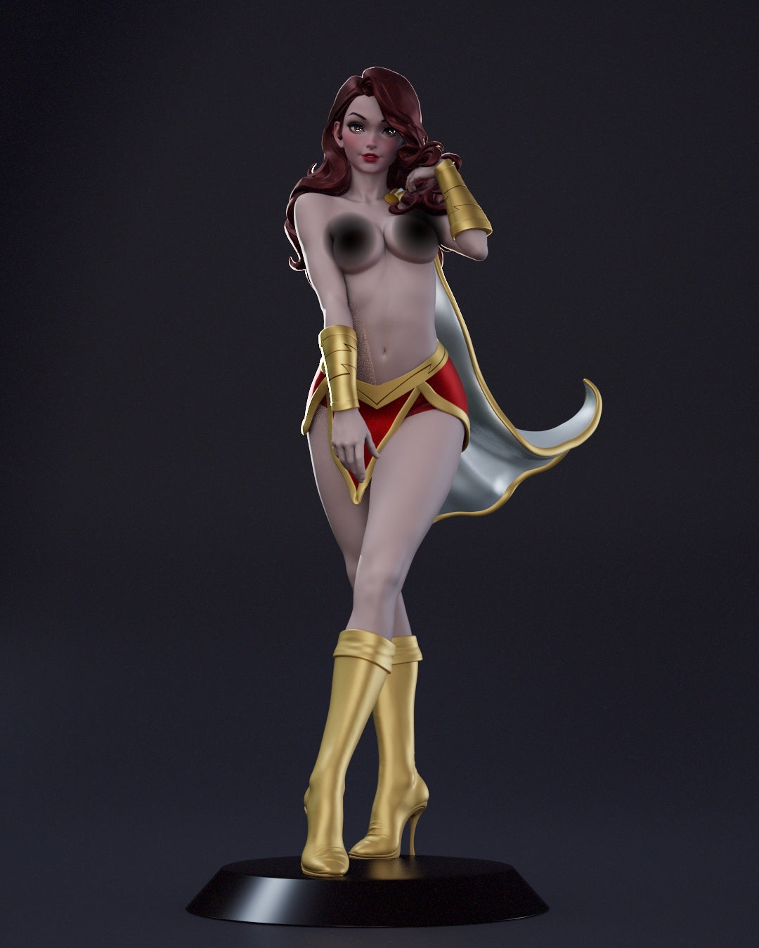 Mary Marvel NSFW Sculpture (75mm to 500mm) - Unassembled/Unpainted/3D Print