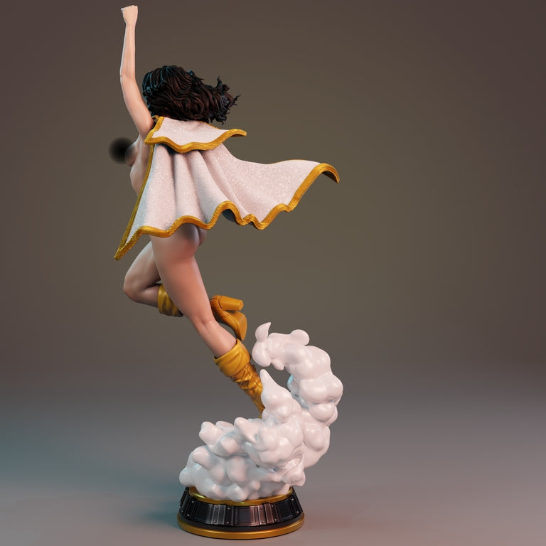 Mary Marvel Bombshell NSFW Sculpture (75mm to 500mm) - Unassembled/Unpainted/3D Print