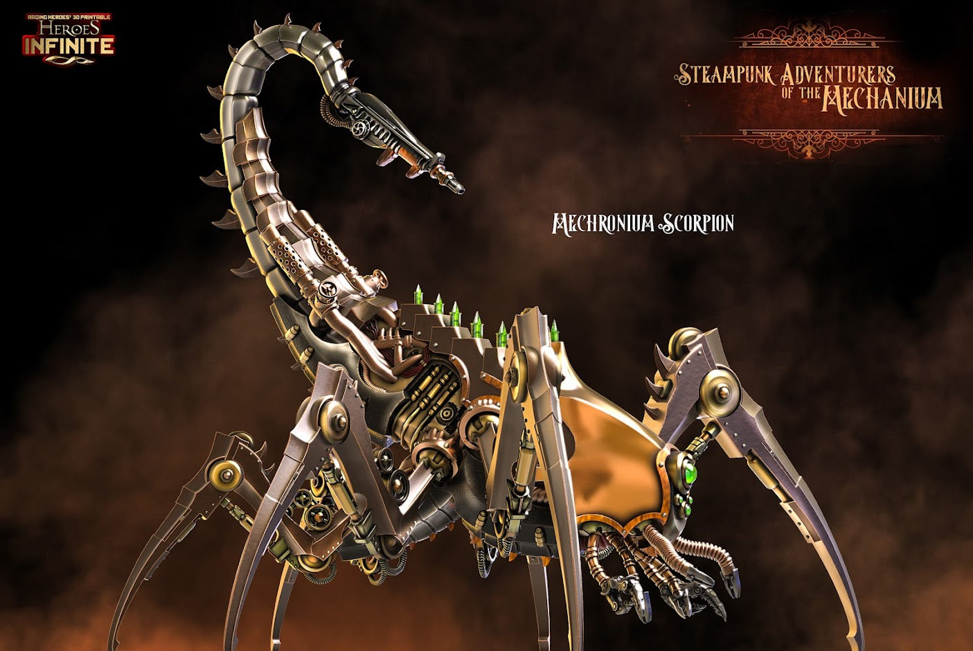 Mechronium-Scorpion - Compatible with Warhammer 40K - Grimdark Future - Tabletop Wargaming - Necron Proxy- by Heroes Infinite- Tabletop RPG Miniature - Roleplaying 3D Printed Fantasy Mini