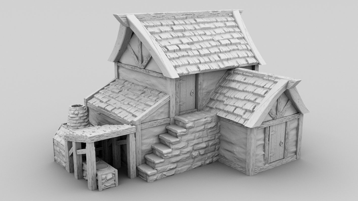 Medieval Bakery - Terrain - Dungeons and Dragons - by Black Magic Pixels - Tabletop RPG Miniature - Roleplaying 3D Printed Fantasy Mini