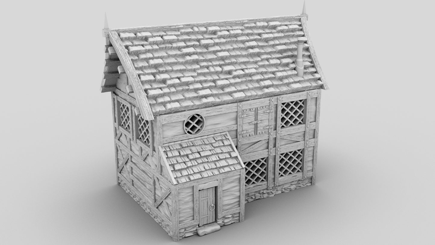 Medieval Coaching Inn - Terrain - Dungeons and Dragons - by Black Magic Pixels - Tabletop RPG Miniature - Roleplaying 3D Printed Fantasy Mini