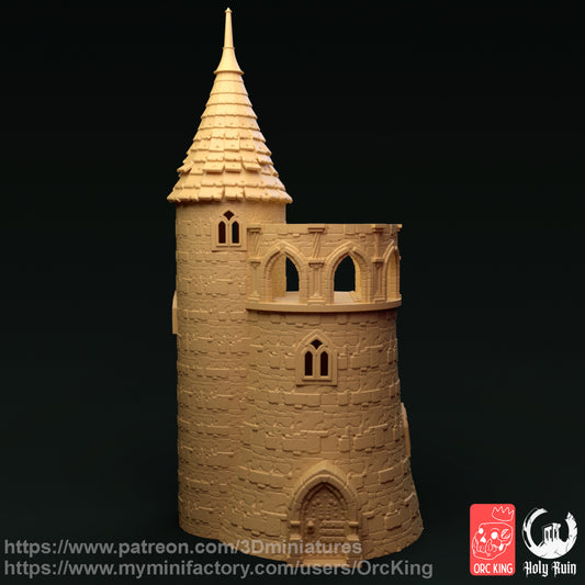 Medieval Tower - Dungeons and Dragons - by Orc King - Tabletop RPG Miniature - Roleplaying 3D Printed Fantasy Mini