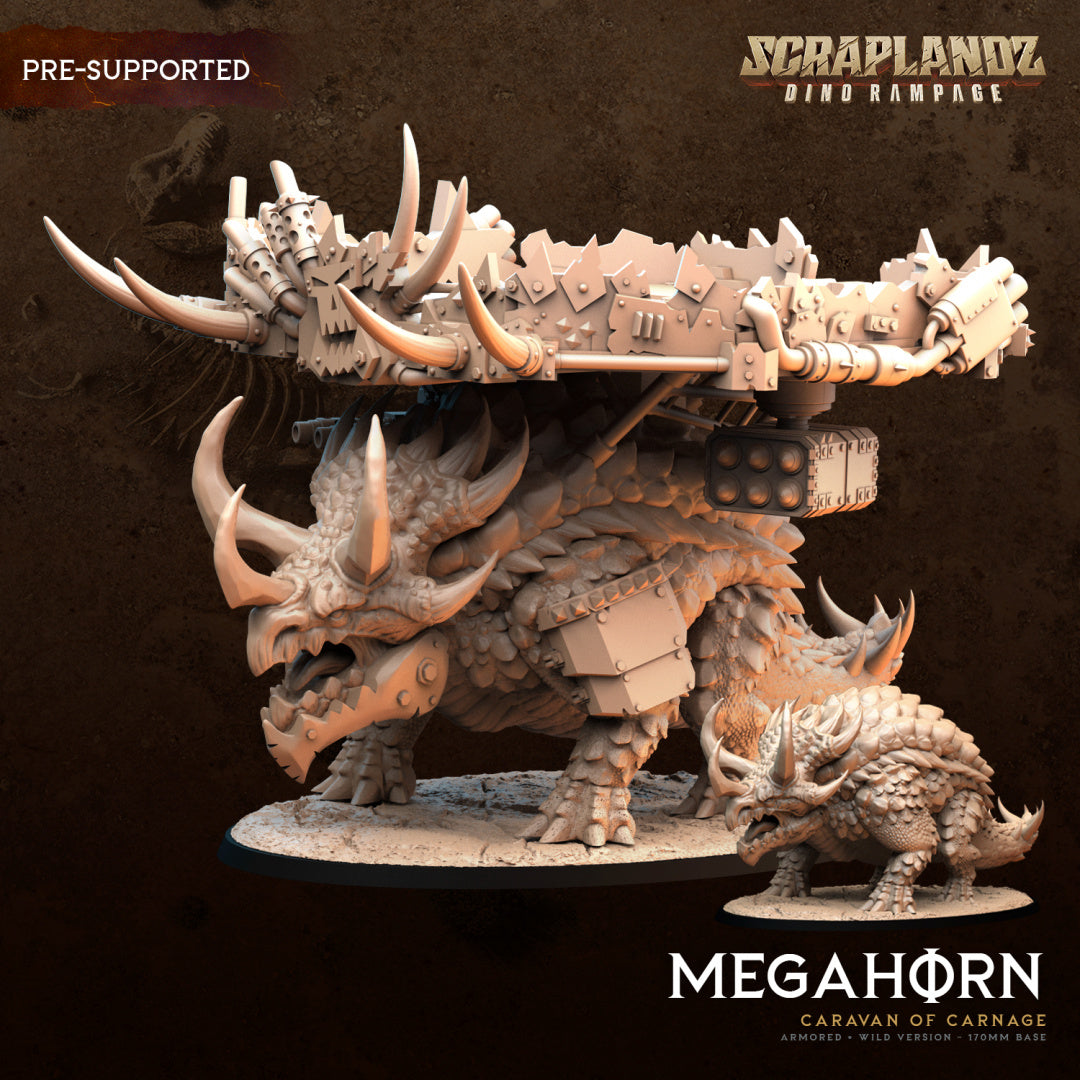 Megahorn - Caravan of Carnage - by Dark Gods- Tabletop RPG Miniature - Roleplaying 3D Printed Fantasy Mini