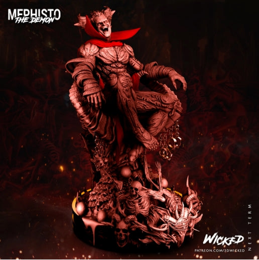 Mephisto Sculpture - by Wicked 3D- Tabletop RPG Miniature - Roleplaying 3D Printed Fantasy Mini