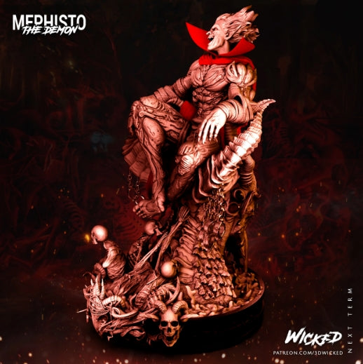 Mephisto Sculpture - by Wicked 3D- Tabletop RPG Miniature - Roleplaying 3D Printed Fantasy Mini