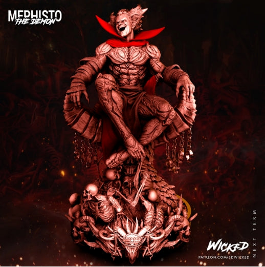 Mephisto Sculpture - by Wicked 3D- Tabletop RPG Miniature - Roleplaying 3D Printed Fantasy Mini