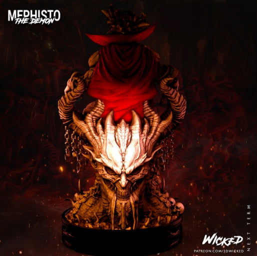 Mephisto Sculpture - by Wicked 3D- Tabletop RPG Miniature - Roleplaying 3D Printed Fantasy Mini