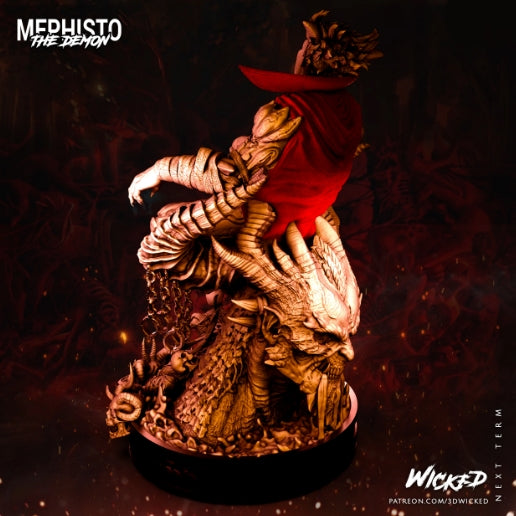 Mephisto Sculpture - by Wicked 3D- Tabletop RPG Miniature - Roleplaying 3D Printed Fantasy Mini