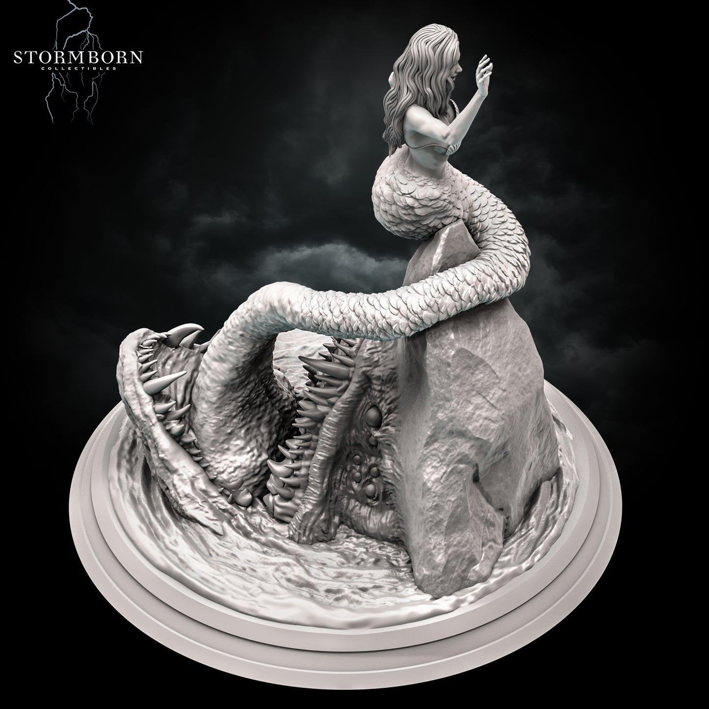 Mermaid Mimic - Sea Creature - Compatible with Warhammer 40K - by StormBurn Miniatures - Tabletop RPG Miniature - Roleplaying 3D Printed Fantasy Mini