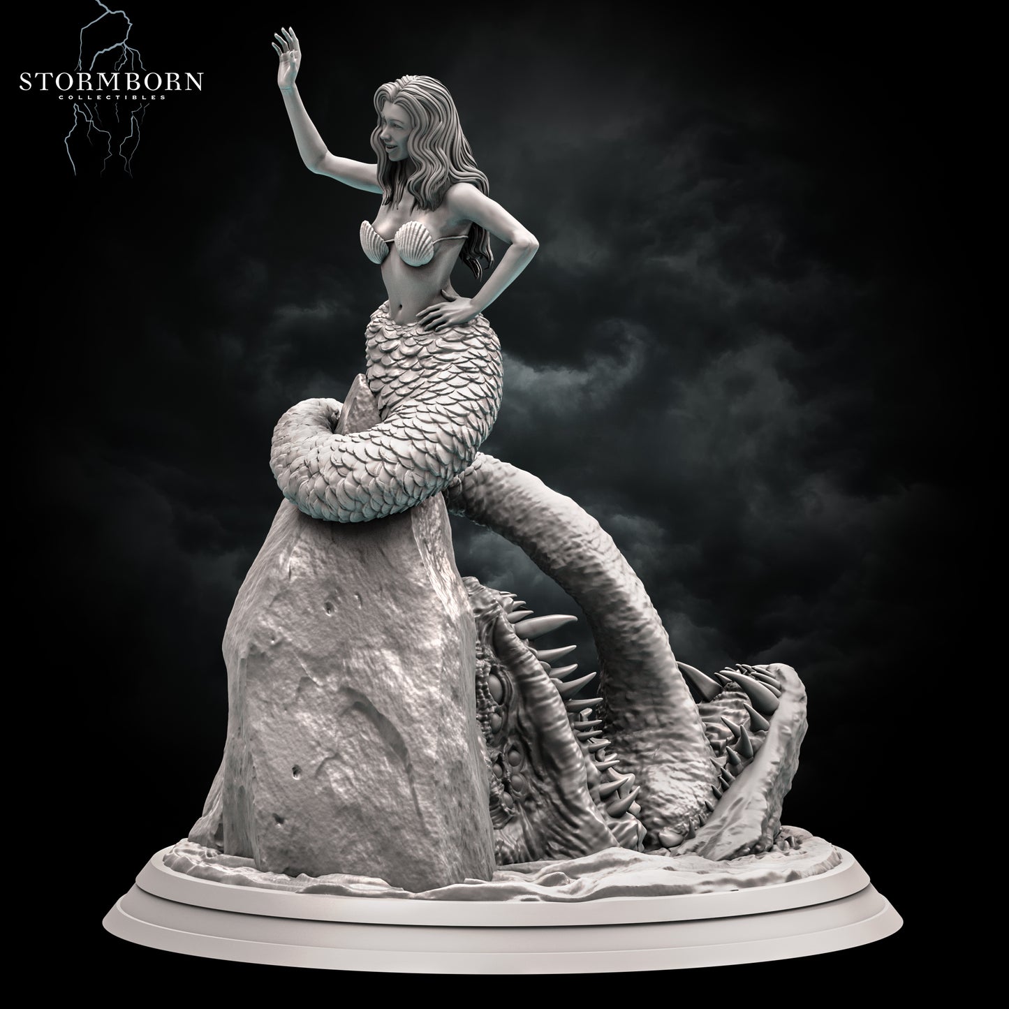 Mermaid Mimic - Sea Creature - Compatible with Warhammer 40K - by StormBurn Miniatures - Tabletop RPG Miniature - Roleplaying 3D Printed Fantasy Mini