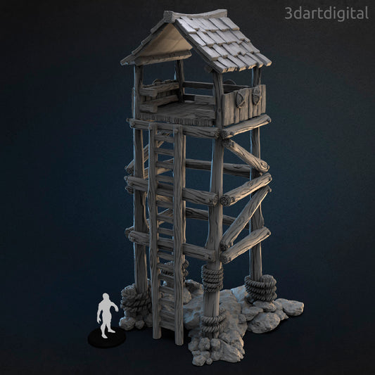 Metalhead Lookout Tower - Terrain - by 3dartDigital - Tabletop RPG Miniature - Roleplaying 3D Printed Fantasy Mini