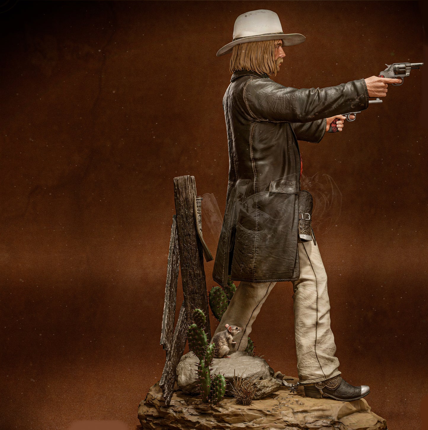 Micah Bell- Red Dead Redemption II Sculpture (75mm to 500mm) - Unassembled/Unpainted/3D Print