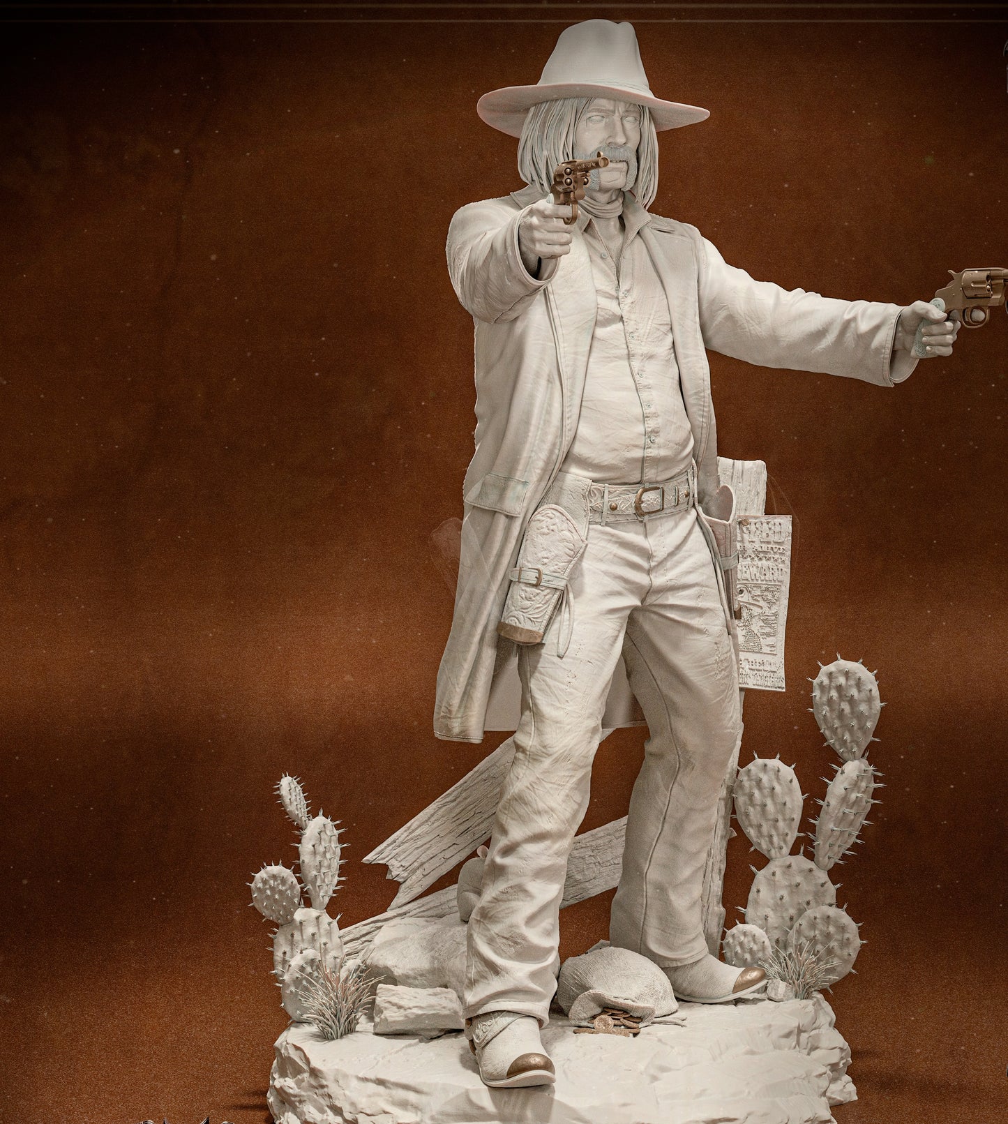 Micah Bell- Red Dead Redemption II Sculpture (75mm to 500mm) - Unassembled/Unpainted/3D Print